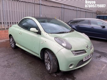 NOTE: ATF Registered Buyers ONLY - Location: Hayes - 2005 NISSAN MICRA ESSENZA C+C Convertible REG: OU55AMV, Keys: No, 1598 Petrol, MANUAL, Former Keepers: 7