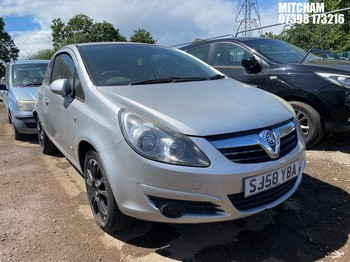 Location: Mitcham - 2008 VAUXHALL CORSA SXI 3 Door Hatchback REG: SJ58YBA, Keys: No, MOT Expiry date: 12/02/2026, 1229 Petrol, 5 Speed Manual Petrol, Former Keepers: 11
