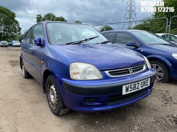 Location: Mitcham - 2000 HONDA LOGO 3 Door Hatchback REG: W582UKE, Keys: No, MOT Expiry date: 02/09/2026, 1343 Petrol, 5 Speed Manual Petrol, Former Keepers: 8