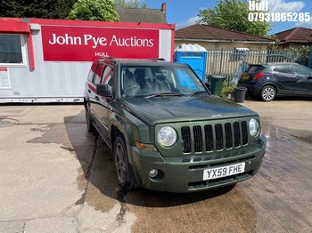 Location: Hull - 2009 JEEP PATRIOT LIMITED CRD 5 Door Hatchback REG: YX59FHE, Keys: No, MOT Expiry date: 13/02/2025, 1968 Diesel, 6 Speed Manual Diesel, Former Keepers: 1