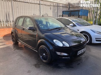 Location: Hayes - 2006 SMART FORFOUR BLACK EDITION 5 Door Hatchback REG: WF06AEO, Keys: No, MOT Expiry date: 18/01/2027, 1124 Petrol, 5 Speed Manual Petrol, Former Keepers: 10