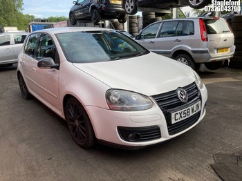 Location: Stapleford - 2008 VOLKSWAGEN GOLF GT TDI 140 5 Door Hatchback REG: CX58WJN, Keys: Yes, MOT Expiry date: 14/04/2027, 1968 Diesel, 6 Speed Manual Diesel, Former Keepers: 10