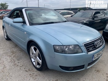 Location: Belvedere - 2004 AUDI A4 SPORT CABRIO QUATTRO A CONVERTIBLE REG: LX54ZHV, 2976cc PETROL, 5 SPEED AUTO PETROL, Former Keepers: 1, Keys: Yes, MOT Expiry date: 02.10.2026
