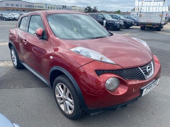 Location: Belvedere - 2011 NISSAN JUKE TEKNA DIG-T 5 Door Hatchback REG: DP11OGC, Keys: No, MOT Expiry date: 08/12/2025, 1612 Petrol, 6 Speed Manual Petrol, Former Keepers: 2