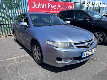 Location: Belvedere - 2007 HONDA ACCORD EX I-VTEC 4 Door Saloon REG: AV07PLO, Keys: No, MOT Expiry date: 06/01/2027, 1998 Petrol, 5 Speed Manual Petrol, Former Keepers: 6