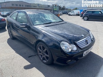Location: Belvedere - 2004 MERCEDES C200 KOMPRESSOR SE AUTO Coupe REG: LK54PXL, Keys: No, MOT Expiry date: 07/11/2025, 1796 Petrol, 5 Speed Auto Petrol, Former Keepers: 7