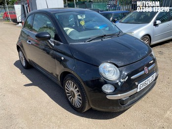 Location: MITCHAM - 2013 FIAT 500 LOUNGE RHD 3 Door Hatchback REG: GV62LZE, 1242cc Petrol, 5 Speed Manual Petrol, Former Keepers: 5, Keys: Yes, MOT: Expiry date05/09/2026