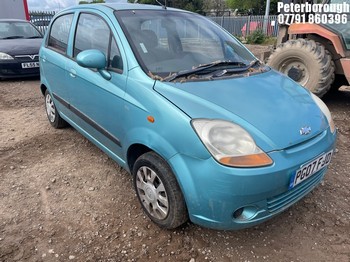 Location: Peterborough - 2007 CHEVROLET MATIZ SE AUTO 5 Door Hatchback REG: PG07FJD, Keys: No, MOT Expiry date: 04/02/2026, 796 Petrol, 4 Speed Auto Petrol, Former Keepers: 4