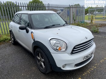 Location: South Wales - 2012 MINI COUNTRYMAN ONE 5 Door Hatchback REG: FD62BHK, 1598cc Petrol, 6 Speed Manual Petrol, Former Keepers: 2, Keys: No, MOT: Expiry date09/11/2026