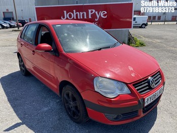 Location: South Wales - 2008 VOLKSWAGEN POLO MATCH TDI 70 5 Door Hatchback REG: YY08LRO, Keys: No, MOT Expiry date: 13/02/2026, 1422 Diesel, 5 Speed Manual Diesel, Former Keepers: 8