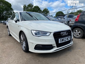 Location: Mitcham - 2012 AUDI A3 S LINE TFSI 3 Door Hatchback REG: SW62WCY, Keys: No, MOT Expiry date: 04/08/2026, 1395 Petrol, 6 Speed Manual Petrol, Former Keepers: 5