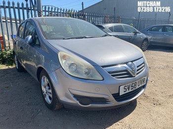 Location: Mitcham - 2008 VAUXHALL CORSA BREEZE 5 Door Hatchback REG: SV58UVR, Keys: No, MOT Expiry date: 26/10/2026, 1229 Petrol, 5 Speed Manual Petrol, Former Keepers: 4
