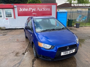 Location: Hull - 2011 MITSUBISHI COLT CZI 3 Door Hatchback REG: YR11OPV, Keys: No, MOT Expiry date: 12/10/2026, 1124 Petrol, 5 Speed Manual Petrol, Former Keepers: 4