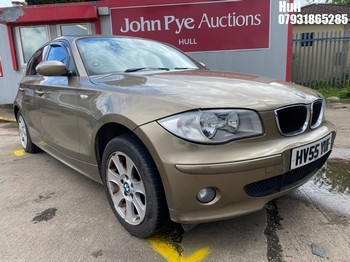Location: Hull - 2005 BMW 120I SE 5 Door Hatchback REG: HV55YUF, Keys: No, MOT Expiry date: 27/04/2025, 1995 Petrol, 6 Speed Manual Petrol, Former Keepers: 10