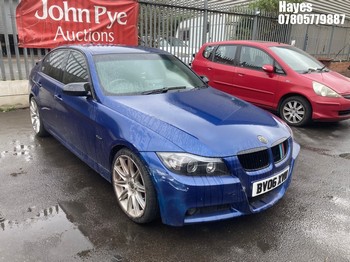Location: Hayes - 2006 BMW 320I M SPORT 4 Door Saloon REG: BV06XVM, Keys: No, MOT Expiry date: 04/01/2026, 1995 Petrol, 6 Speed Manual Petrol, Former Keepers: 13
