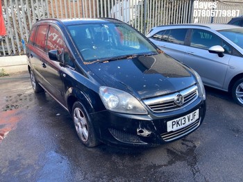 Location: Hayes - 2013 VAUXHALL ZAFIRA EXCLUSIV NAV MPV REG: PK13VJF, Keys: No, MOT Expiry date: 10/06/2026, 1598 Petrol, 5 Speed Manual Petrol, Former Keepers: 5