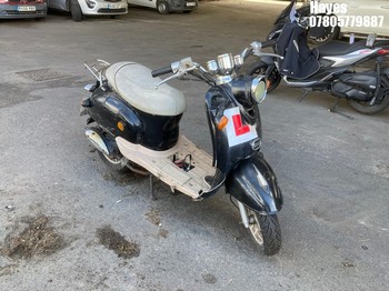 Location: Hayes - 2018 DIRECT BIKES Motorcycle REG: LJ18HMU, Keys: No, MOT Expiry date: 19/06/2024, 49 Petrol, Automatic, Former Keepers: 4