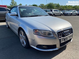 Location: Manchester - 2006 AUDI A4 S LINE QUATTRO TDI Convertible REG: FM06YDP, 2967 Diesel, 6 Speed Manual Diesel, Former Keepers: 2, Keys: No, MOT Expiry date: 25/02/2026