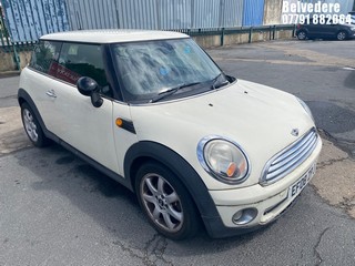 Location: Belvedere - 2008 MINI ONE 3 Door Hatchback REG: EF08ZPJ, Keys: No, MOT Expiry date: 17/07/2025, 1397 Petrol, 6 Speed Manual Petrol, Former Keepers: 9
