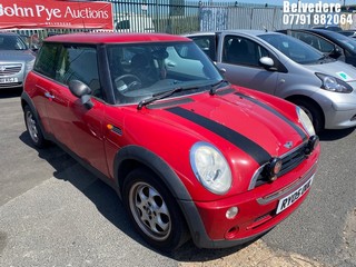 Location: Belvedere - 2005 MINI MINI ONE 3 Door Hatchback REG: RY05OUL, Keys: No, MOT Expiry date: 30/11/2025, 1598 Petrol, 5 Speed Manual Petrol, Former Keepers: 8