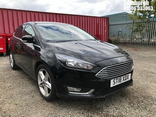 Location: Edinburgh - 2018 FORD FOCUS TITANIUM 5 Door Hatchback REG: ST18XDX, Keys: No, MOT Expiry date: 13/12/2025, 999 Petrol, 6 Speed Manual Petrol, Former Keepers: 2