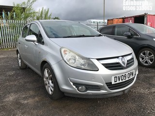 Location: Edinburgh - 2009 VAUXHALL CORSA SXI A/C 5 Door Hatchback REG: DV09OPM, Keys: No, MOT Expiry date: 25/05/2026, 1364 Petrol, 5 Speed Manual Petrol, Former Keepers: 8