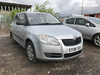 Location: Edinburgh - 2008 SKODA FABIA 1 HTP 60 5 Door Hatchback REG: SY08YEX, Keys: No, MOT Expiry date: 16/03/2026, 1198 Petrol, 5 Speed Manual Petrol, Former Keepers: 7