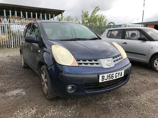 Location: Edinburgh - 2006 NISSAN NOTE SE MPV REG: BJ56GYA, Keys: No, MOT Expiry date: 02/12/2026, 1386 Petrol, 5 Speed Manual Petrol, Former Keepers: 5