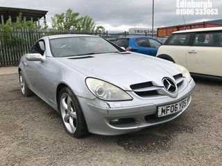 Location: Edinburgh - 2006 MERCEDES SLK 200 KOMPRESSOR Convertible REG: MF06YDS, Keys: No, MOT Expiry date: 10/11/2025, 1796 Petrol, 6 Speed Manual Petrol, Former Keepers: 4