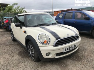 Location: Edinburgh - 2010 MINI ONE AUTO 3 Door Hatchback REG: AX59AAV, Keys: No, MOT Expiry date: 21/01/2026, 1397 Petrol, 6 Speed Auto Petrol, Former Keepers: 6