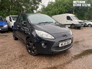 Location: MITCHAM - 2016 FORD KA ZETEC BLACK EDITION 3 Door Hatchback REG: ML16OGC, 1242cc Petrol, 5 Speed Manual Petrol, Former Keepers: 2, Keys: No, MOT: Expiry date04/07/2026