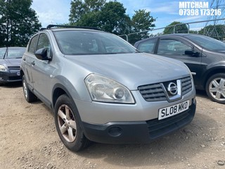Location: Mitcham - 2008 NISSAN QASHQAI VISIA 2WD 5 Door Hatchback REG: SL08MKO, Keys: No, MOT Expiry date: 14/04/2025, 1598 Petrol, 5 Speed Manual Petrol, Former Keepers: 5