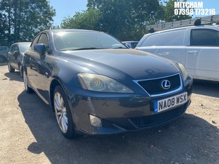 Location: Mitcham - 2008 LEXUS IS 250 SE AUTO 4 Door Saloon REG: NA08WSX, Keys: No, MOT Expiry date: 23/06/2026, 2499 Petrol, 6 Speed Auto Petrol, Former Keepers: 6