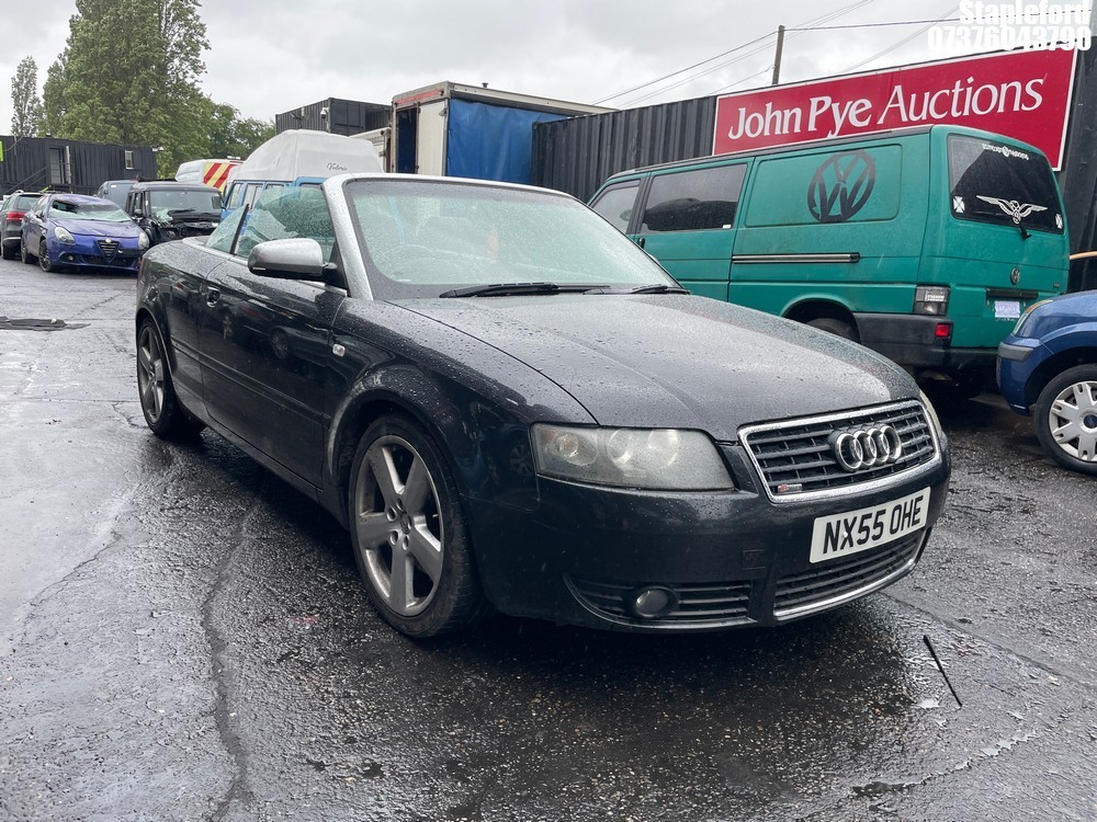 Location: Stapleford - 2005 AUDI A4 S LINE TDI Convertible REG: NX55OHE, Keys: Yes, MOT Expiry date: 28/05/2026, 2496 Diesel, 6 Speed Manual Diesel, Former Keepers: 11
