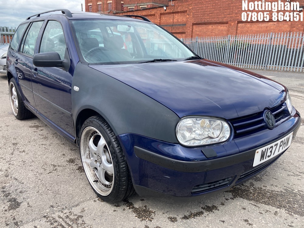 Location: Nottingham - 2000 VOLKSWAGEN GOLF ESTATE REG: W137PHW, 1896cc DIESEL, AUTOMATIC, Former Keepers: 7, Keys: Yes, MOT Expiry date: 04/09/2026