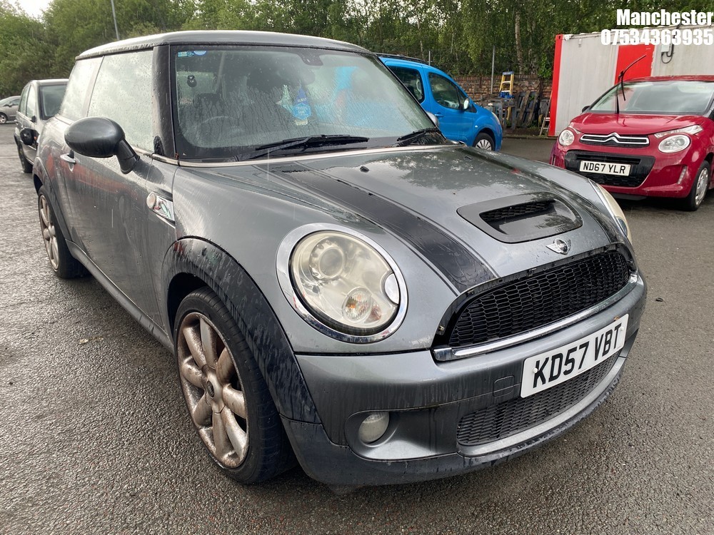Location: Manchester - 2007 MINI COOPER S 3 Door Hatchback REG: KD57VBT, 1598cc Petrol, 6 Speed Manual Petrol, Former Keepers: 6, Keys: No, MOT Expiry date: 17/10/2025