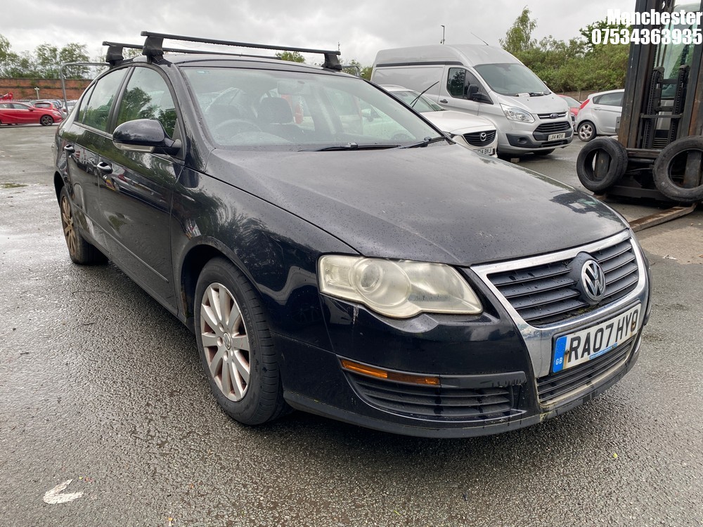 Location: Manchester - 2007 VOLKSWAGEN PASSAT S TDI 105 4 Door Saloon REG: RA07HYO, 1896cc Diesel, 5 Speed Manual Diesel, Former Keepers: 4, Keys: Yes, MOT Expiry date: 02/03/2026