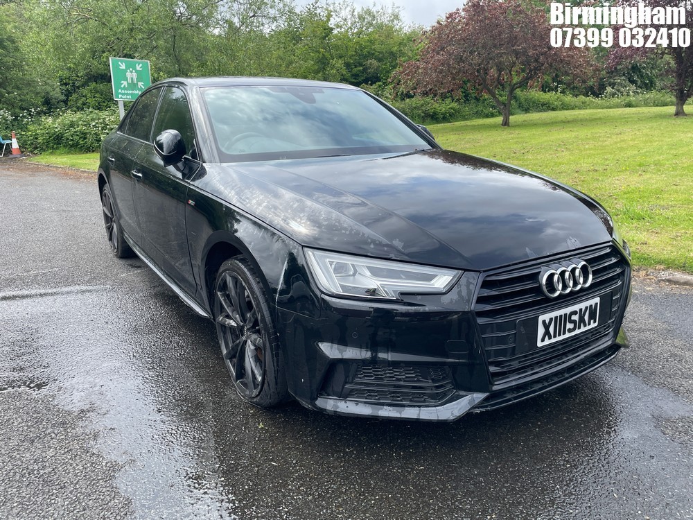 Location: Birmingham - 2018 AUDI A4 S LINE BLACK EDITION T Saloon REG: X111SKM, 1968 Diesel,, Former Keepers: 5, Keys: No, MOT Expiry date: 25/03/2026