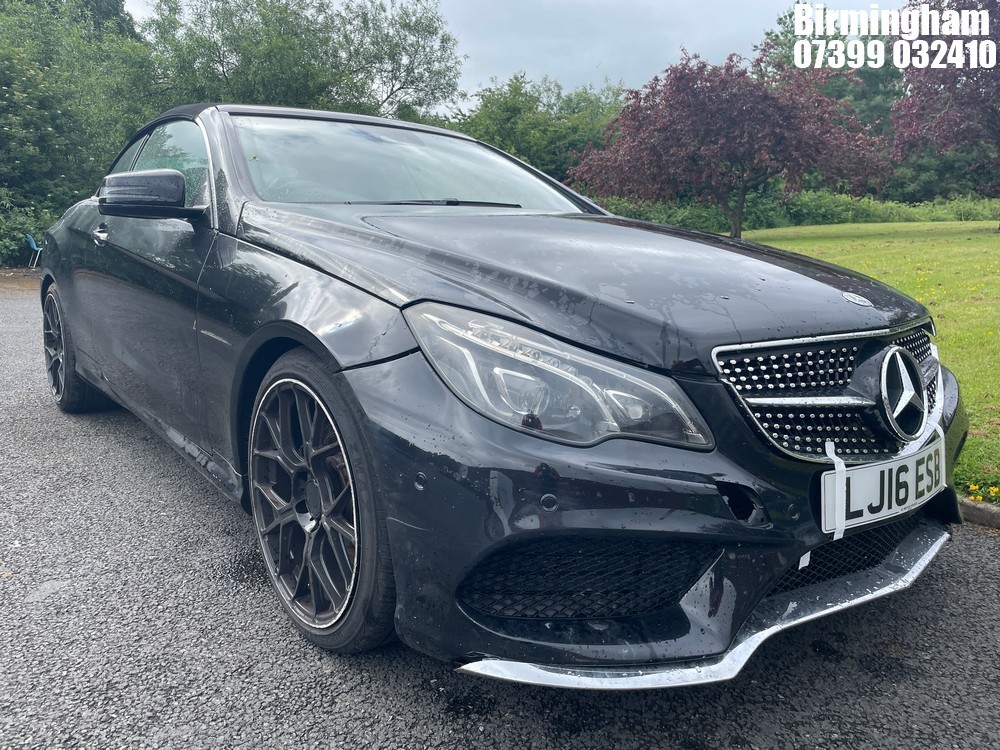 Location: Birmingham - 2016 MERCEDES-BENZ E 220 AMG LINE EDITION D Convertible REG: LJ16ESB, 2143 Diesel, 7 Speed Auto Diesel, Former Keepers: 2, Keys: Yes, MOT Expiry date: 01/06/2026