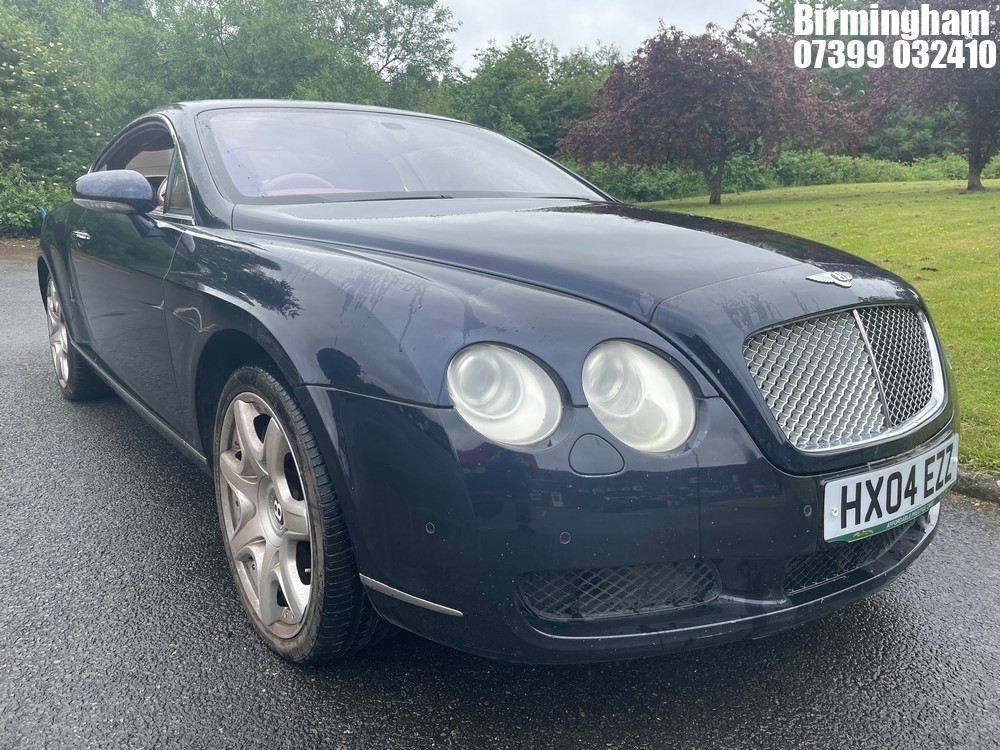 Location: Birmingham - 2004 BENTLEY CONTINENTAL GT AUTO Coupe REG: HX04EZZ, 5998cc Petrol,, Former Keepers: 9, Keys: Yes, MOT Expiry date: 08/02/2025