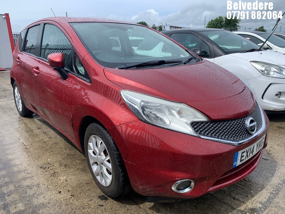 Location: BELVEDERE - 2014 NISSAN NOTE ACENTA PREMIUM DCI MPV REG: EX14YKG, 1461cc DIESEL, 5 SPEED MANUAL DIESEL, Former Keepers: 6, Keys: No, MOT: Expiry date30.10.2026