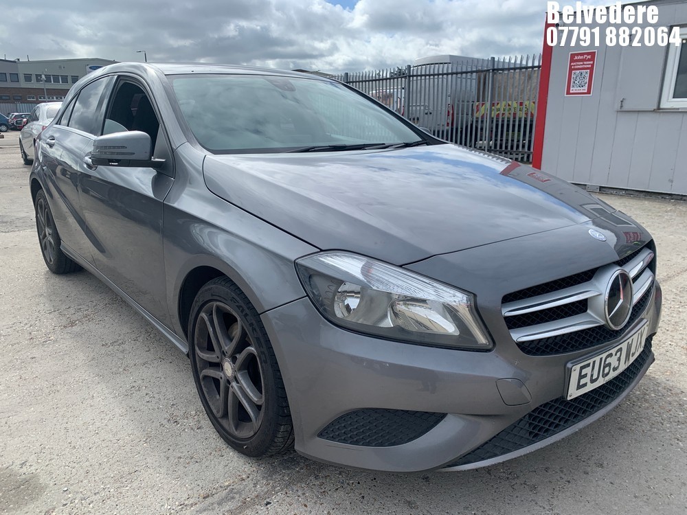 Location: Belvedere - 2013 MERCEDES-BENZ A200 BLUEEFFICIENCY SPORT 5 Door Hatchback REG: EU63WJX, 1796cc Diesel, 6 Speed Manual Diesel, Former Keepers: 2, Keys: Yes, MOT Expiry date: 22.09.2026