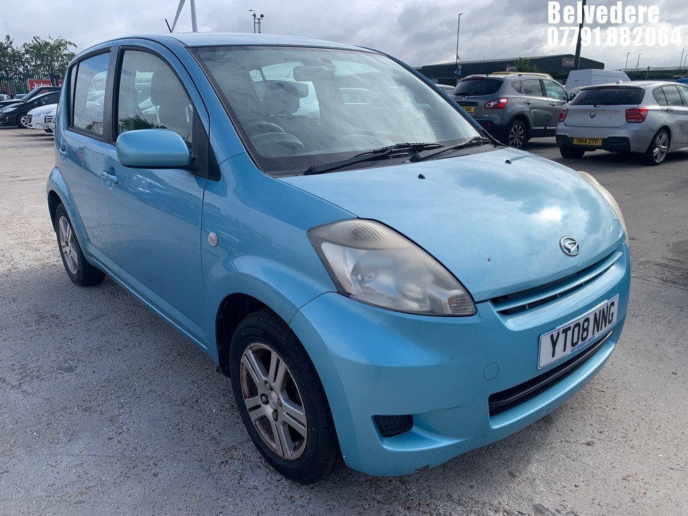 Location: Belvedere - 2008 DAIHATSU SIRION SE AUTO 5 DOOR HATCHBACK REG: YT08NNG, 1298cc PETROL, 4 SPEED AUTO PETROL, Former Keepers: 3, Keys: Yes, MOT Expiry date: 30.09.2026