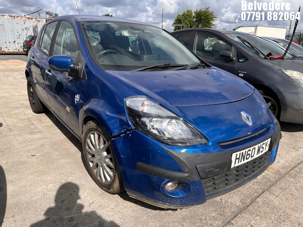 Location: Belvedere - 2010 RENAULT CLIO DYNAMIQUE TOMTOM TCE 5 Door Hatchback REG: HN60WSY, Keys: No, MOT Expiry date: 21/11/2025, 1149 Petrol, 5 Speed Manual Petrol, Former Keepers: 11