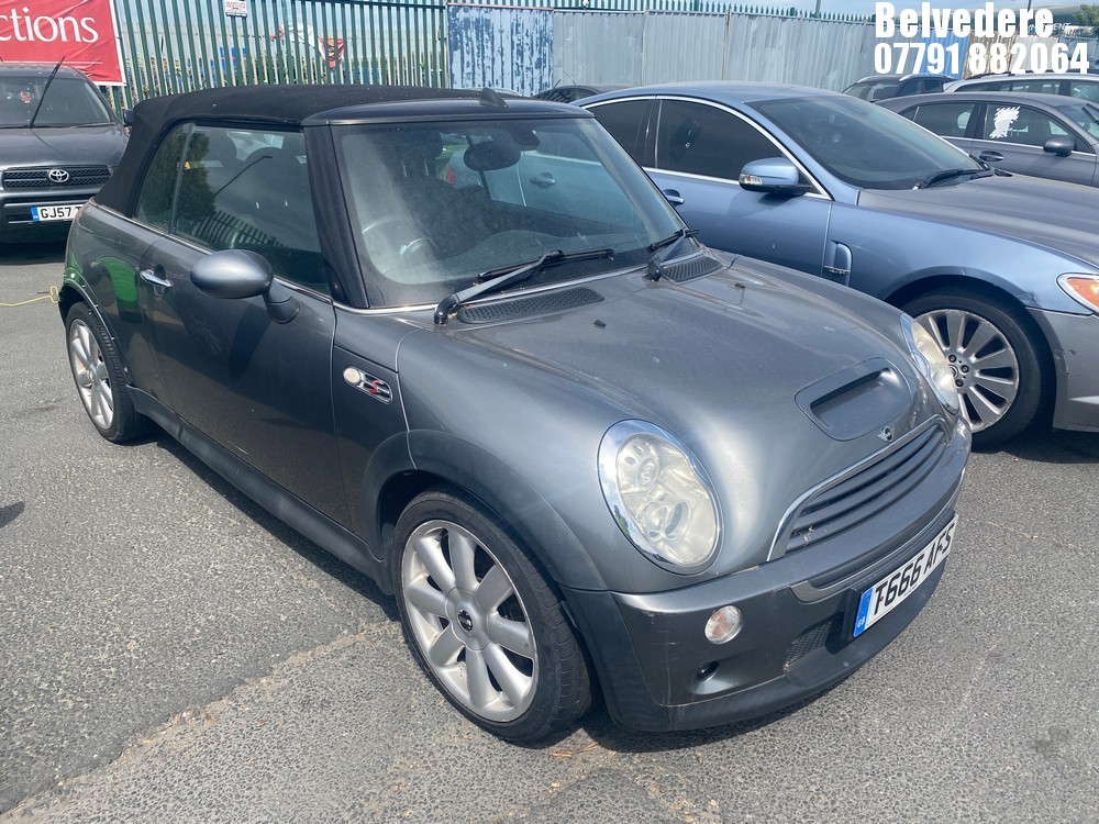 Location: Belvedere - 2009 MINI COOPER S Convertible REG: T666AFS, Keys: No, MOT Expiry date: 17/03/2025, 1598 Petrol, 6 Speed Manual Petrol, Former Keepers: 6