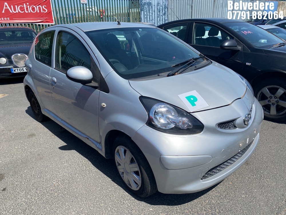 Location: Belvedere - 2007 TOYOTA AYGO+ VVT-I SEMI-AUTO 5 Door Hatchback REG: LR57NPU, Keys: No, MOT Expiry date: 06/09/2025, 998 Petrol, 5 Speed Semi Auto Petrol, Former Keepers: 16