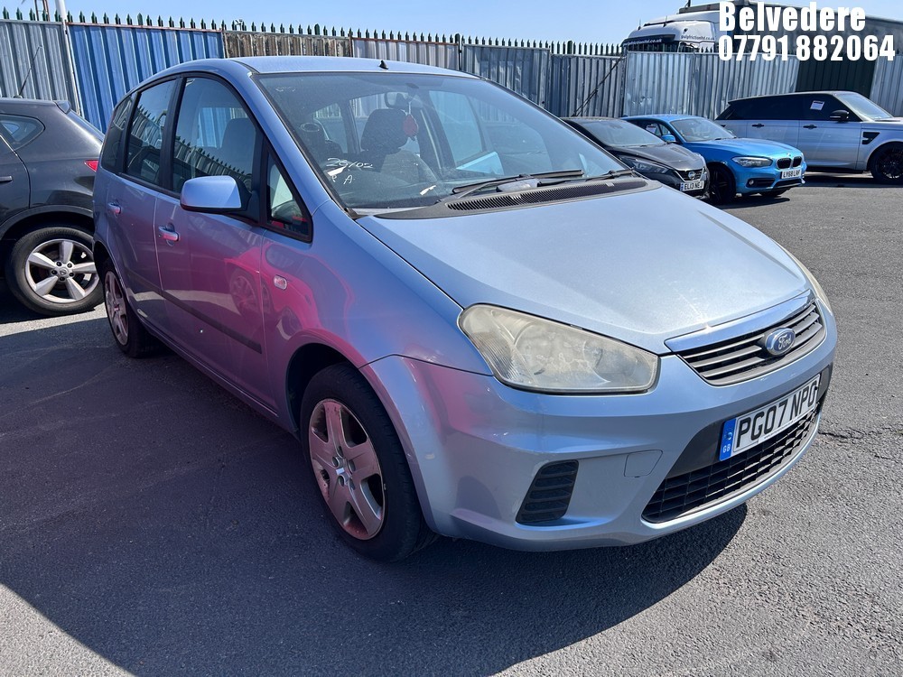 Location: Belvedere - 2007 FORD C-MAX STYLE MPV REG: PG07NPO, Keys: No, MOT Expiry date: 12/03/2026, 1596 Petrol, 5 Speed Manual Petrol, Former Keepers: 7