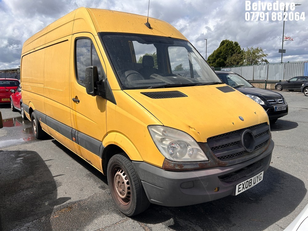 Location: Belvedere - 2008 MERCEDES SPRINTER 311 CDI LWB Panel Van REG: EX08UYG, Keys: No, MOT Expiry date: 14/06/2025, 2148 Diesel, 6 Speed Manual Diesel, Former Keepers: 2