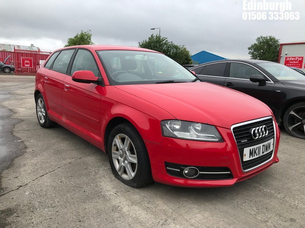 Location: Edinburgh - 2011 AUDI A3 SE TDI QUATTRO 5 Door Hatchback REG: MK11DWM, Keys: No, MOT Expiry date: 09/10/2025, 1968 Diesel, 6 Speed Manual Diesel, Former Keepers: 3
