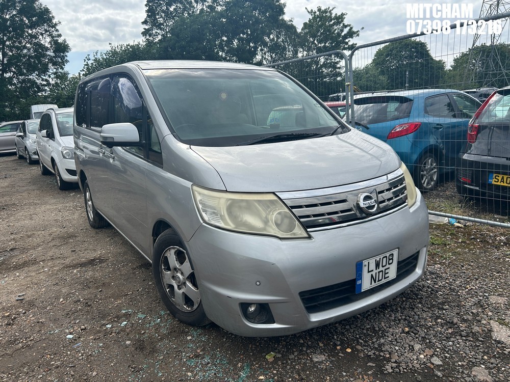 Location: Mitcham - 2008 NISSAN SERENA MPV REG: LW08NDE, Keys: No, MOT Expiry date: 02/01/2026, 1797 Petrol, Automatic, Former Keepers: 5
